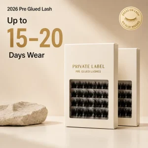 Up to 15 20 Days Wear Waterproof Handmade Natural Lightweight Pre Glued Bond Press on Clusters Lashes Self Adhesive Lash Cluster