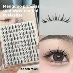 Upper Eyelash Simulation Segmented Lazy Style Sunflower Trilogy False Eyelashes Synthetic Hair Semi Hand