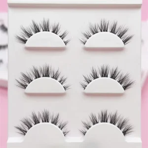 Ussian Lashes clear Band Synthetic Hair False Eyelashes Natural 1 3 Weight Super Light Soft Strip