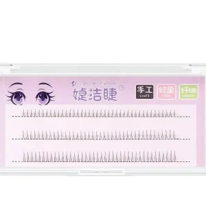 V shaped Ultra fine Handmade Synthetic Comic Self adhesive 12 Rows No Stem No Trace Invisible Lower False Eyelashes JieJie MJ