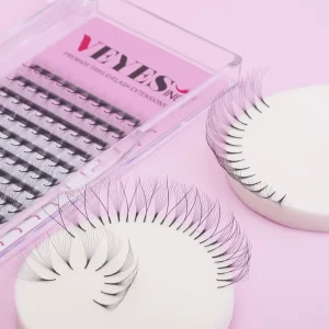 VEYES Professional PBT Eyelash Extensions 3D 4D 5D 7D 10D 12D Russian Volume Fans CD Curl Premade Matte Clover Lashes Long