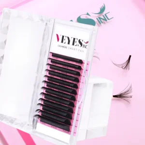 VEYESINC Cashmere Lashes 0.03 0.05 0.07 0.20 Individual Extension Matte Black Volume Faux Mink Eyelash Extensions