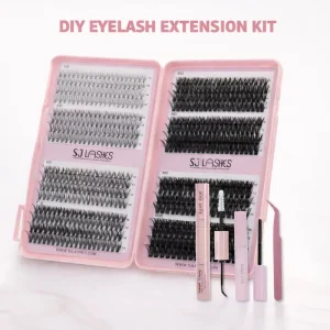 Value Pack Segment False Eyelash Kit Mixed Style Cluster Lashes with Adhesive and Tweezers DIY Lash Extension Kit
