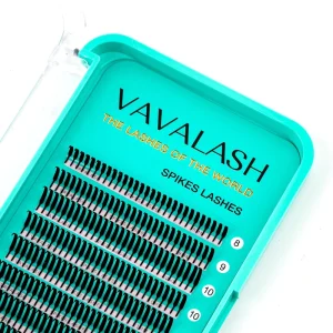 Vavalash OEM ODM Custom Logo 0.7mm C D Curl Solid Spike Anime Lash Extensions for Lash Bulk Supply