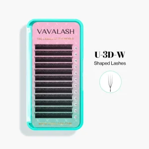 Vavalash Premium Soft Handmade U-shaped 3D Eyelash Extension U Lashes 0.07mm Makeup Mesh Net Cross Lashes