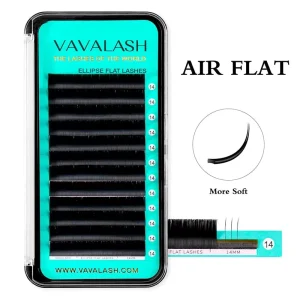 Vavalash Private Label Black Matte Faux Mink Silk Lashes Supplies Individual Premium Cashmere Ellipse Flat Eyelash Extension