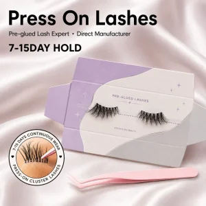 Vegan 100% Handmade Pre-glued Half Lashes Waterproof Fluffy Wispy Manga Lash Custom Case Size Curl CE CPSR for Europe Market