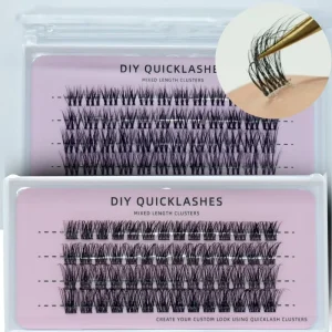 Vegan 3D Segment No Glue Cluster Lashes Individual Press on Lashes Cruelty Free Reusable Transparent Band