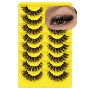Vegan Cat Eye Lashes Russian Strip False Eyelashes Dramatic Faux Mink Lashes 10 Pairs