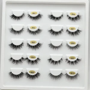 Vegan Clear Cotton Band Handmade Eyelash Strips Wispy Cruelty Free Synthetic Hair 3D Natural PBT Cat Eye Lashes