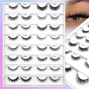 Vegan Cruelty Free 3D Natural Eyelashes Custom Packing Clear Band New Material Plant Fiber False Eyelashes Lengths Makeup Tools