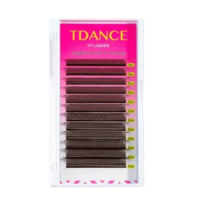 Vegan Cruelty Free 3D Natural Long 6mm Y Style Lash YY Mink Brown Eyelashes Extensions with Equipment