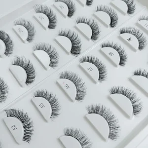 Vegan Cruelty Free Clear Band Strip Faux Mink Lashes 3D Natural False Eyelash Synthetic Fluffy Eyelashes