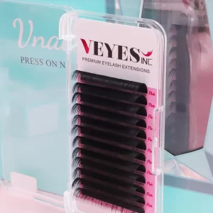 Vegan Cruelty Free Mixed Length Synthetic Volume Mink Silk Eyelash Boxes BC Curl Natural Long Lash Extensions