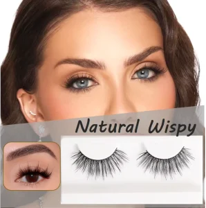 Vegan Cruelty Free Soft Band Full Strip Lashes 3D Natural False Eyelash Synthetic Fluffy Eyelashes With Customized Box