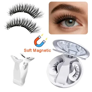 Vegan Cruelty-Free Soft Magnetic Cluster Lashes 5 Pairs No Glue Lightweight Natural Full Look CE Certified Reusable Kit