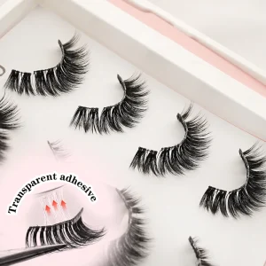 Vegan LN06 Full Strip Eyelashes Cruelty Free Reusable Mix Length Achieve a Natural Look with Eco Friendly Ingredients