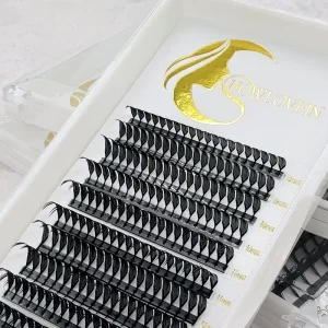 Vegan Premade Anime Lash Extension Comic Spire Lash Soft Lightweight Natural Black Manga Anime Spikes Lash Trays