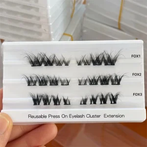 Vegan Self-Adhesive Cat-Eye Press-On Cluster Lashes Natural Style