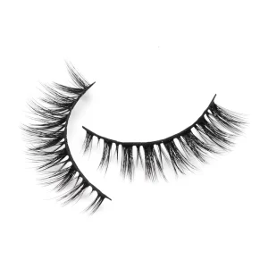 Vegan Silk Strip Eyelashes Waterproof Cruelty free Natural Short Faux Mink Lash With Customized Logo Package