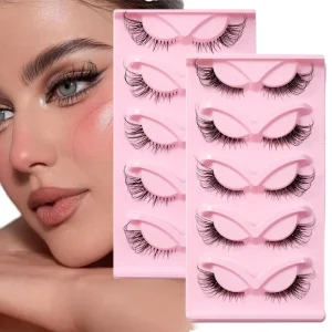 Vegan Synthetic Hair False Eyelashes Transparent Plastic Band Handmade 0.07MM Thickness Mix 3D Faux Minks Lashes