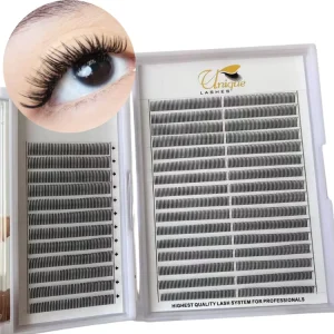 Velvet Dark Matte Dramatic Volume Wet Set Classic Lashes 5D Premade Angel Spikes Wet Look Korean Fiber Cruelty Free Extensions