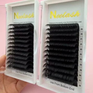 Velvet Matte Dark Jet Blank Handmade Cruelty Free Eyelash Extension Volume Lash Extension Supplies Custom Logo Individual