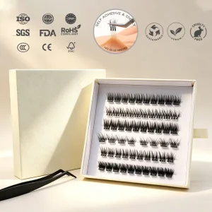 Venders Pre Bond Technology Self Adhesive Segment Super Fine Handmade Reusable 3D Effect Press on Eyelash C D Curl