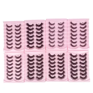 Vendor Reusable Wispy Lashes Handmade Faux Mink Eyelashes Custom Logo Strip 3d Lashes Private Label
