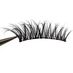 Vendor Thick Fluffy Prebond Adhesive Half Strip Lashes Full Lash Strip Fluffy Eyelash Synthetic Hair Winged Cat Eye Styles