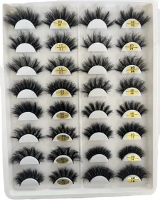 Vendors 3D Mink Eyelashes Custom Packaging Box Own Logo Brand 25mm 30mm 3D Fluffy 100% Mink Full Strip Eyelashes