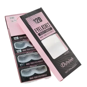 Vendor’s 3D Synthetic Fibre Full Strip Eyelashes Private Label 12mm Length Custom Eyelashes