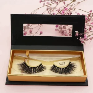 Vendor’s Premium 100% Real Mink Fur 3D Full Strip Eyelash Set Custom Packaging with Flurry Eyelash Effect