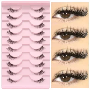 Viral 10 Pairs Half Lashes Soft Curly Natural Invisible Band Cat Eye False Eyelashes Factory