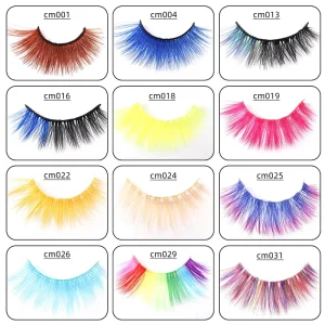 Vibrant Colored Party Lashes Rainbow Style for Festivals Parties and Night Out