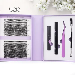 Virilashes Custom Eyelash Extension Kit Handmade Cluster Lashes 0.07mm Synthetic Hair Thickness Full Strip Eyelashes Attractive