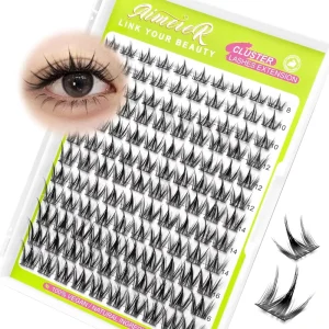 Vivid Wispy 3D Feathery Effect Cluster Lash Extension 0.01mm Ultra Thin Band Lash Handmade Add Volume & Length Lash Cluster Kit