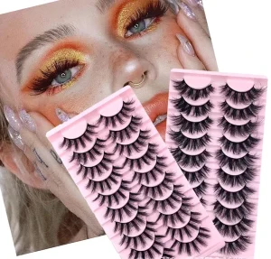 Volume Classic 3D Mink Eyelashes Natural Black Cruelty Free Handmade Soft Cotton Band Customized Packaging Full Strip