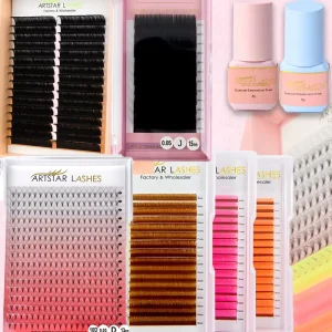 Volume Eyelash Extensions Supplies Individual Eyelash Extensions Korea PBT Fiber Natural Long Glue Tweezers Artstarlashes