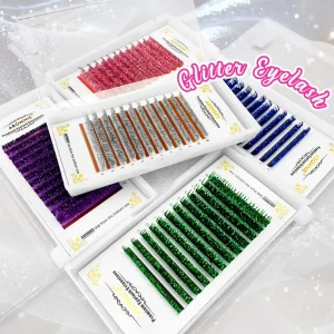 Volume Glitter Lashes Trays Colored Eyelash Extension Individual Cashmere Lash Extensions