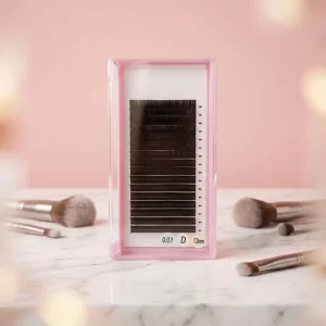 Volume Individual Extension Trays Soft Natural Dark Matte Black Synthetic Hair Lash Extensions Vegan