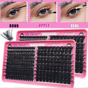 Volume Individual Eyelash Extensions Soft Thick Segmented Lashes Mixed Cluster Lash Flexible OEM Customization