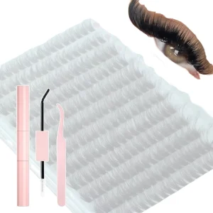 Volume Lash Clusters Kit Manga Fluffy Wispy Fairy Style Mink Synthetic Reusable Waterproof Individual Lashes Glue Tweezers