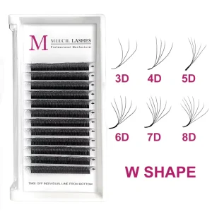 Volume Lashes Individual W Style Eyelash Extension 0.07 C D 8-12mm Y Shape Eyelash Extension