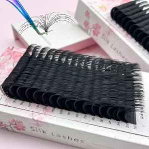 Volume Lashes Velvet Blooming Fluffy Volume Eyelash Extension Premium Matte Black Lash Extensions Supplier Bulk