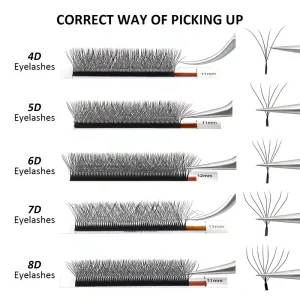 Volume Silk Eyelash Extension Pre Made Fan V Yy W Lash Extension 3d 4d 5d Clover Eyelash Extension Oem Private Label