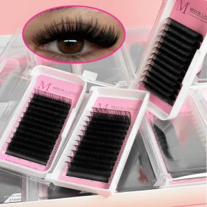 Volume Velvet 0.03 Soft Silk Cashmere Mink Eyelash Extensions Dark Matte Black Lash Extension Trays