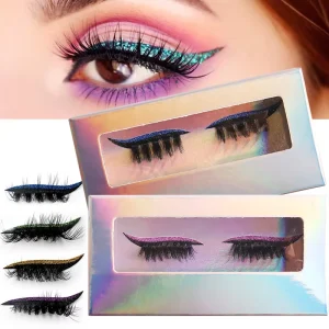 Voluminous Curling False Eyelashes for Glam Eye Makeup Natural Strip Lashes for Western Girls