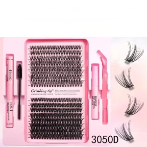 Voluminous European American Style Segmented False Eyelash Kit Long Lasting Lazy Trilogy Cluster Lashes For Daily Makeup