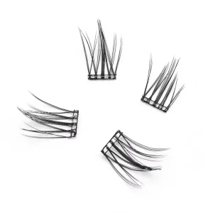 Voluminous Semi Hand Made Deep Wave Lashes 0.07MM Thickness Plastic Cotton Band Designed for Dramatic Look Featuring Messy Thick